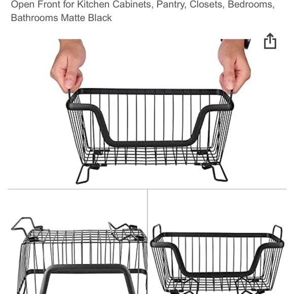 Stackable metal baskets - Picture 2 of 6